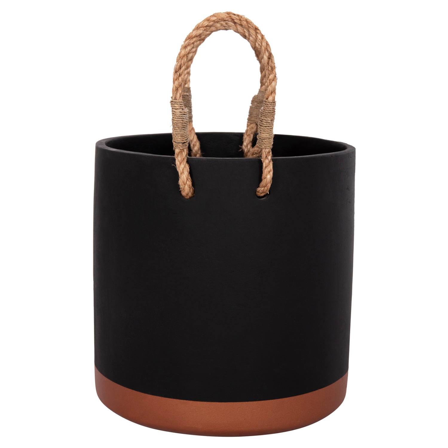 Саксия за вътрешна употреба TRYLL фибро цимент с въже ф31x31cm.