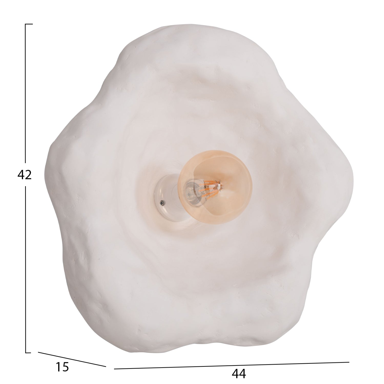 Стенен аплик Luxon от фиброцимент в бяло 44x15x42всм.