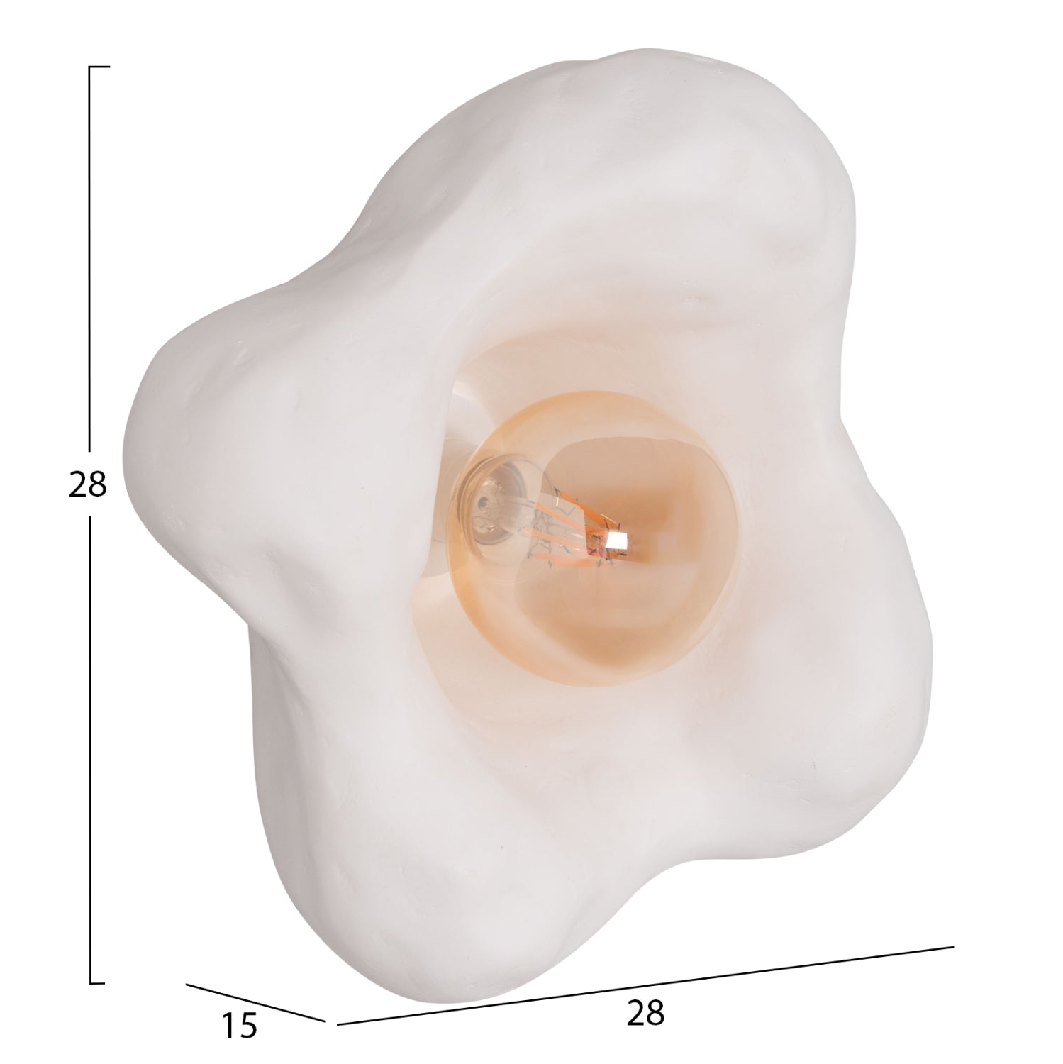 Стенен аплик Luxon от фиброцимент в бяло 28x15x28всм.