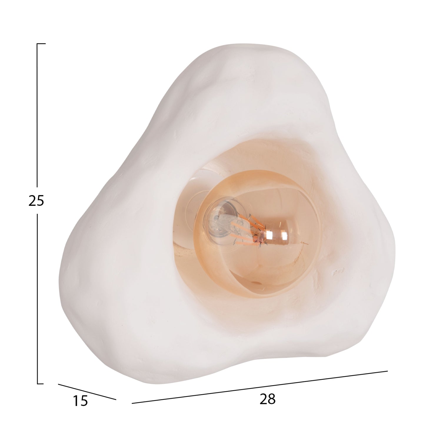 Стенен аплик Luxon от фиброцимент в бяло 28x15x25всм.