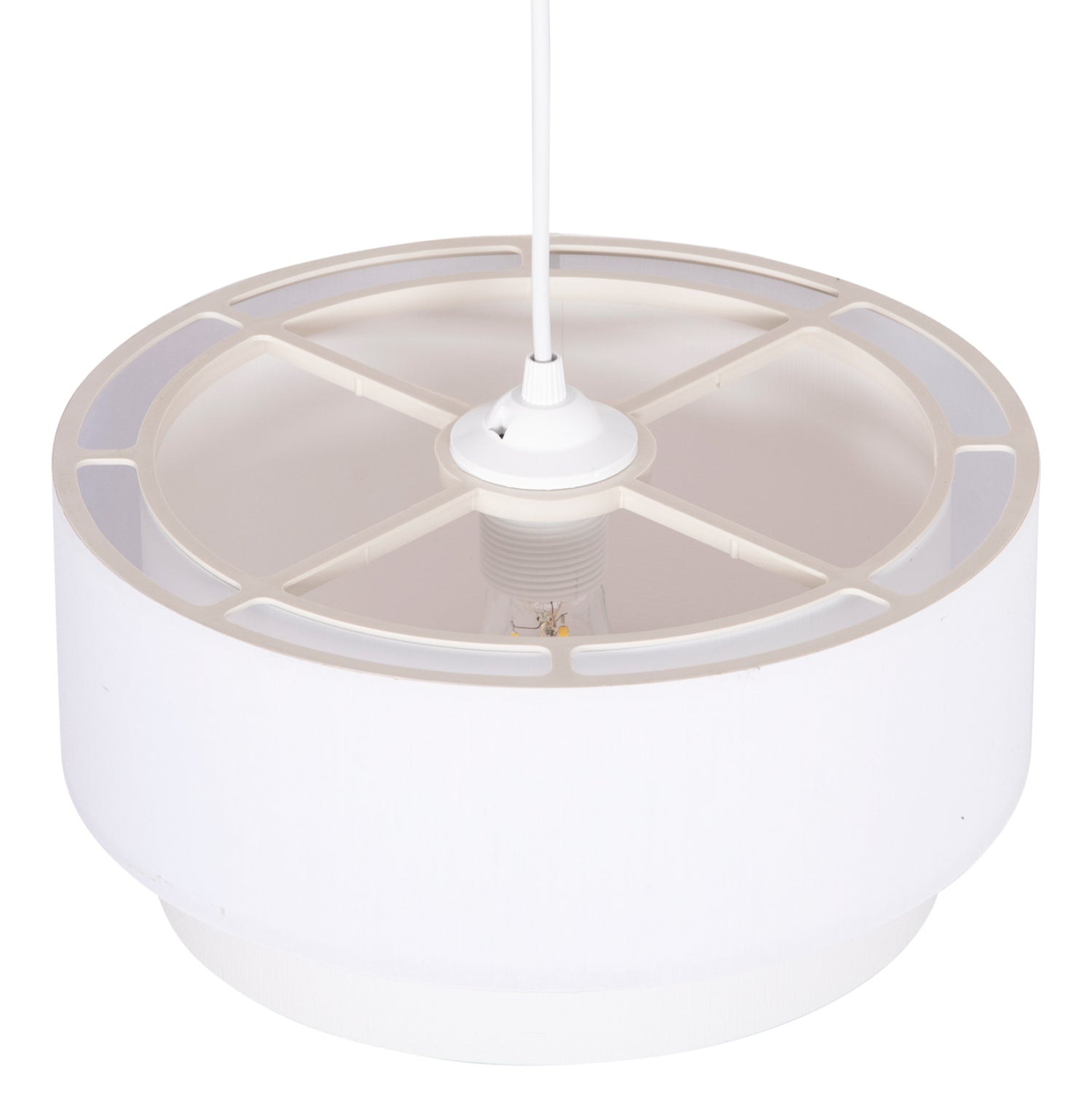 Цилиндричен плафон kriks pvc в бяло φ30x70ηcm