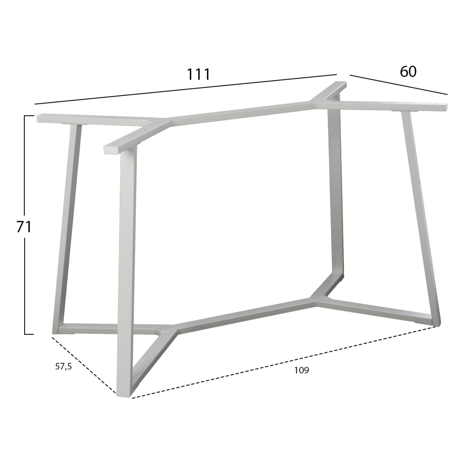 Основа за маса 471.02/метална 112X60X72 -бял цвят