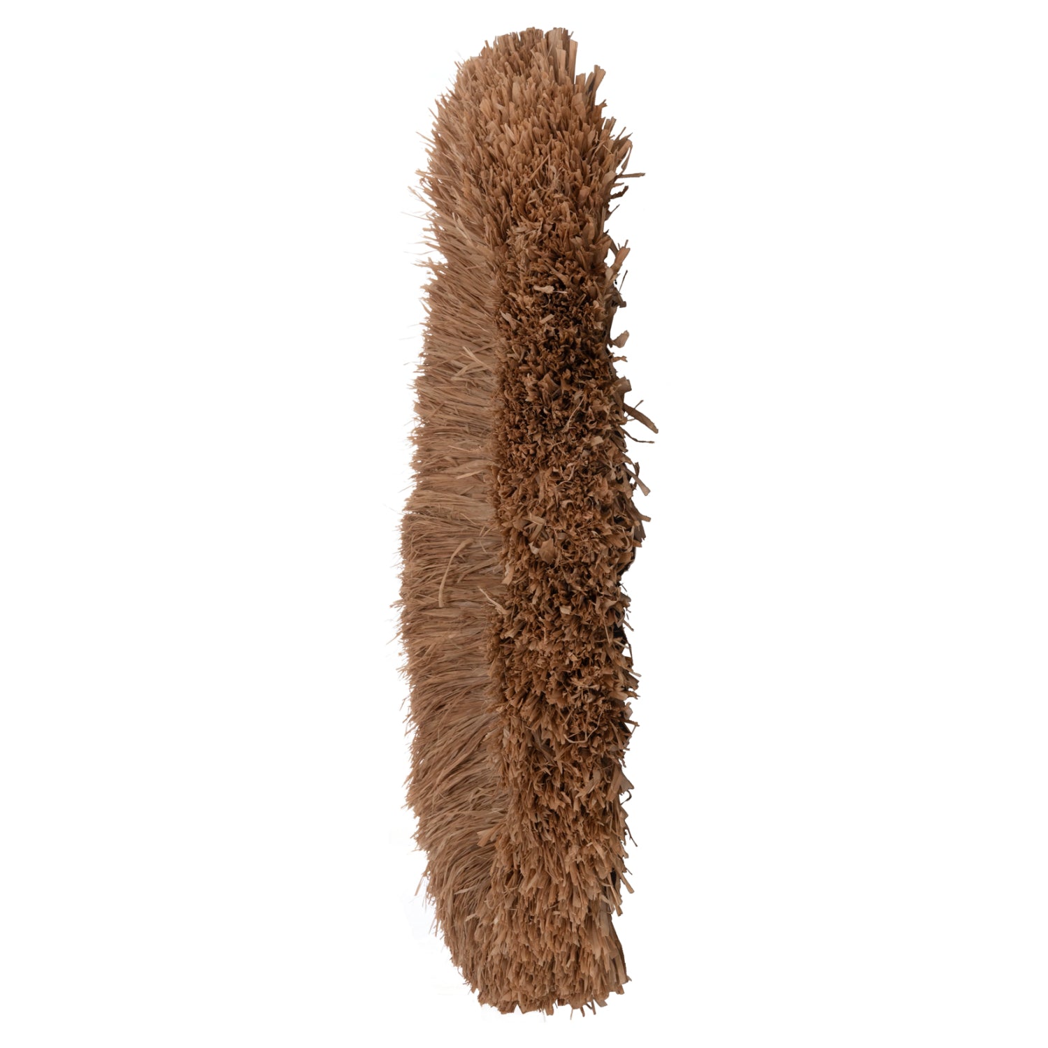 Овално стенно огледало с рамка от сизалови влакна в естествен цвят 95x60x15 (дебелина) см