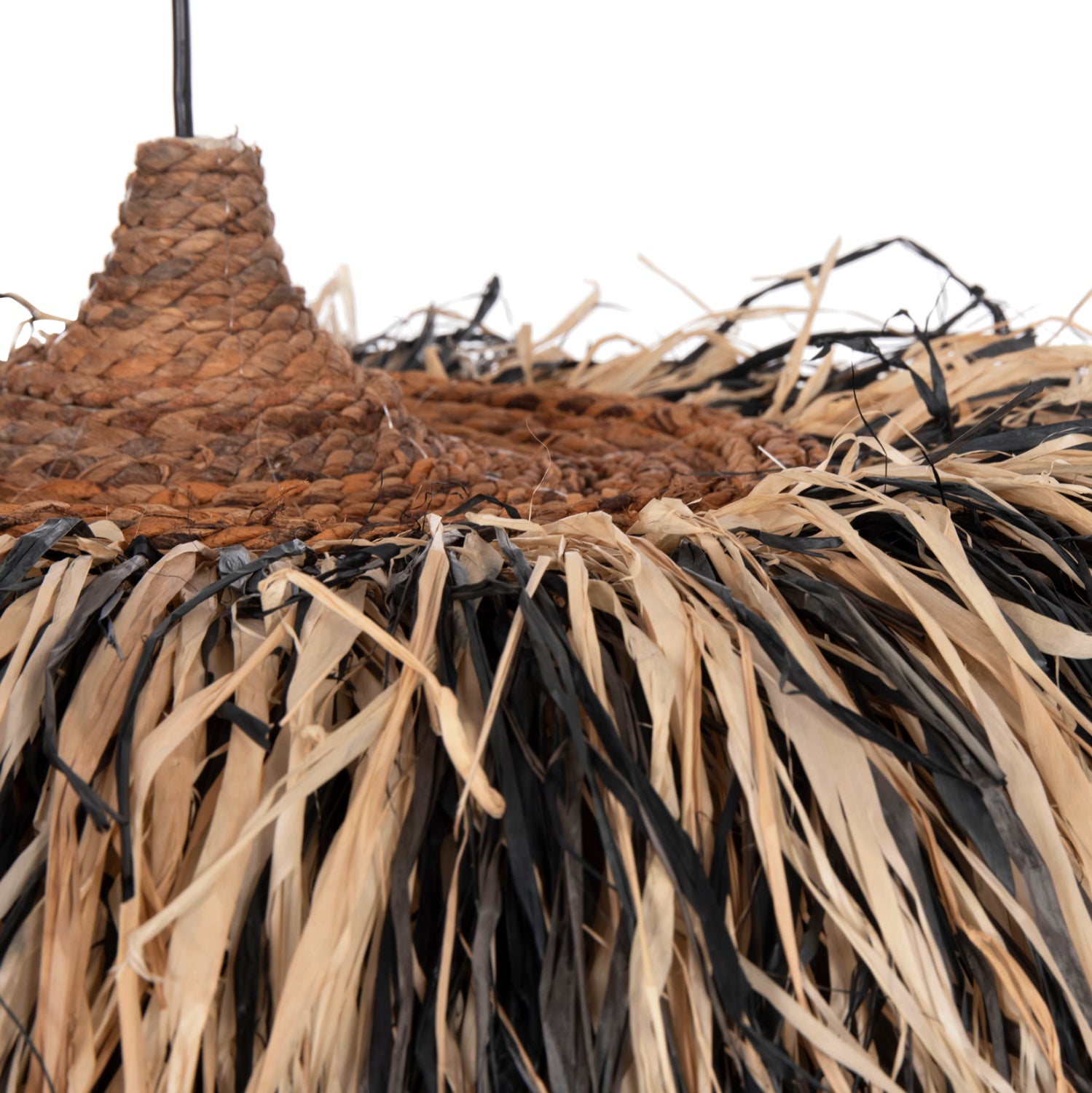 Таванна лампа 4715 черен-естествен цвят ф75