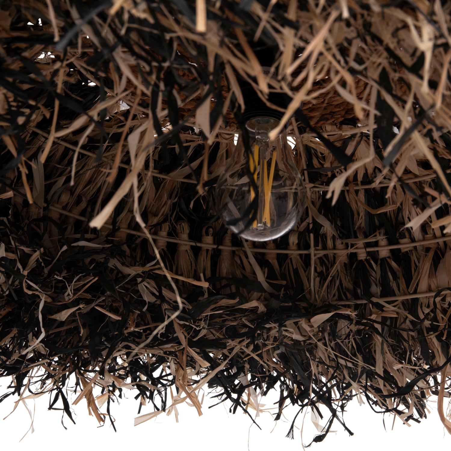 Таванна лампа 4715 черен-естествен цвят ф75