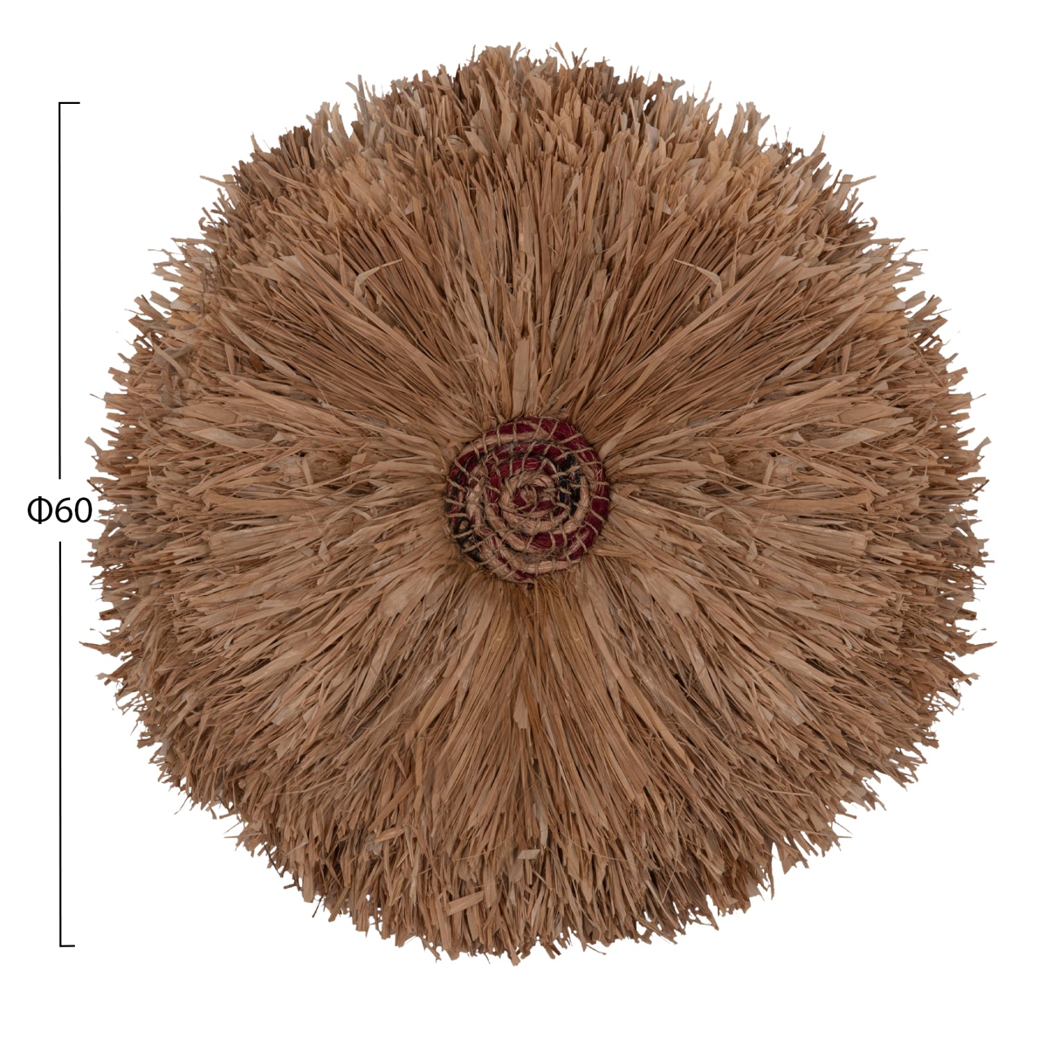 Кръгла стенна декоративна плоча от натурални сизалови влакна φ60см