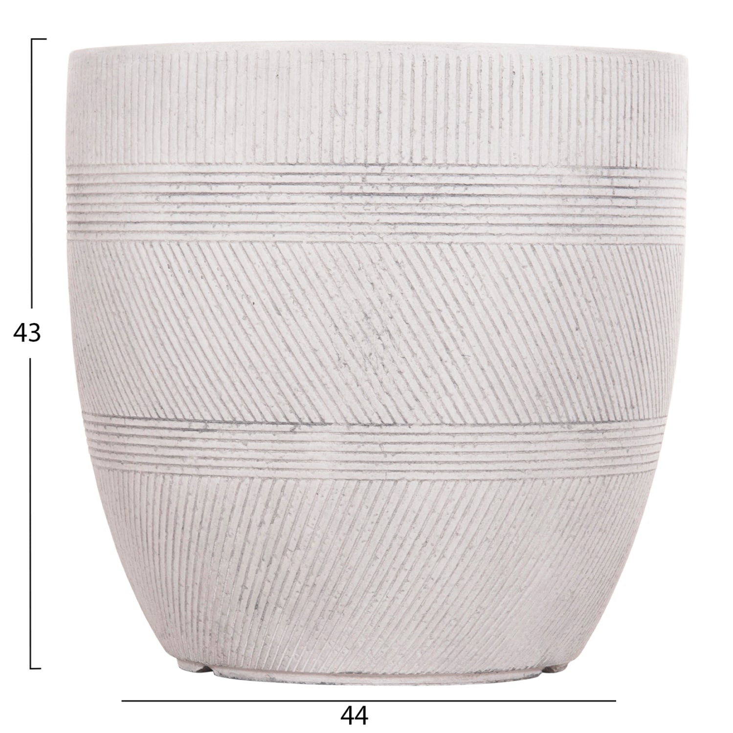 Комплект от 4 кръгли саксий - цвят цимент φ44x43hcm