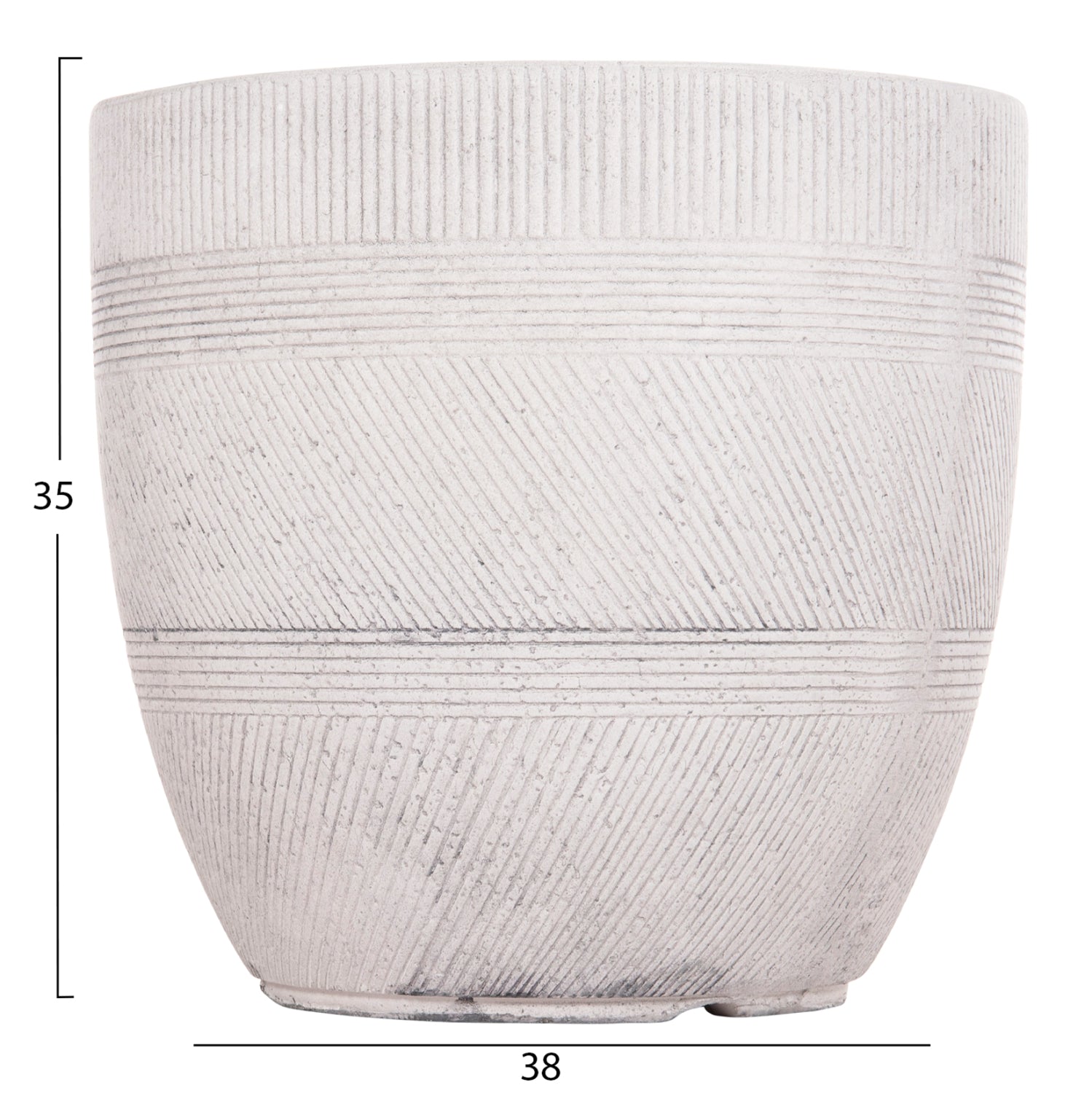 Комплект от 4 кръгли саксий - цвят цимент φ44x43hcm