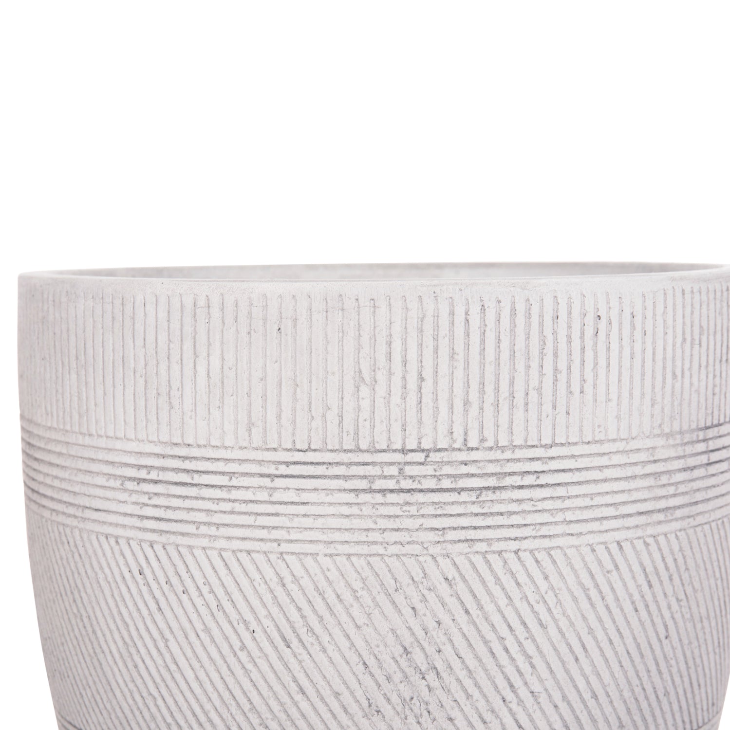 Комплект от 4 кръгли саксий - цвят цимент φ44x43hcm