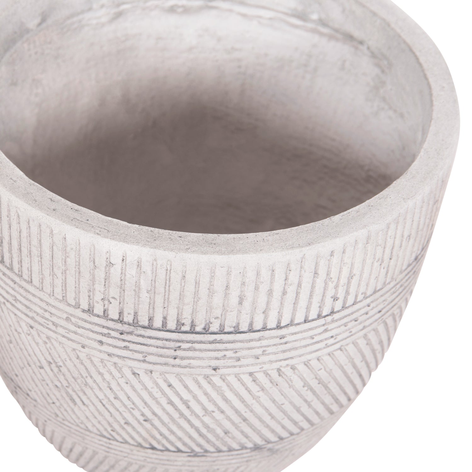 Комплект от 4 кръгли саксий - цвят цимент φ44x43hcm