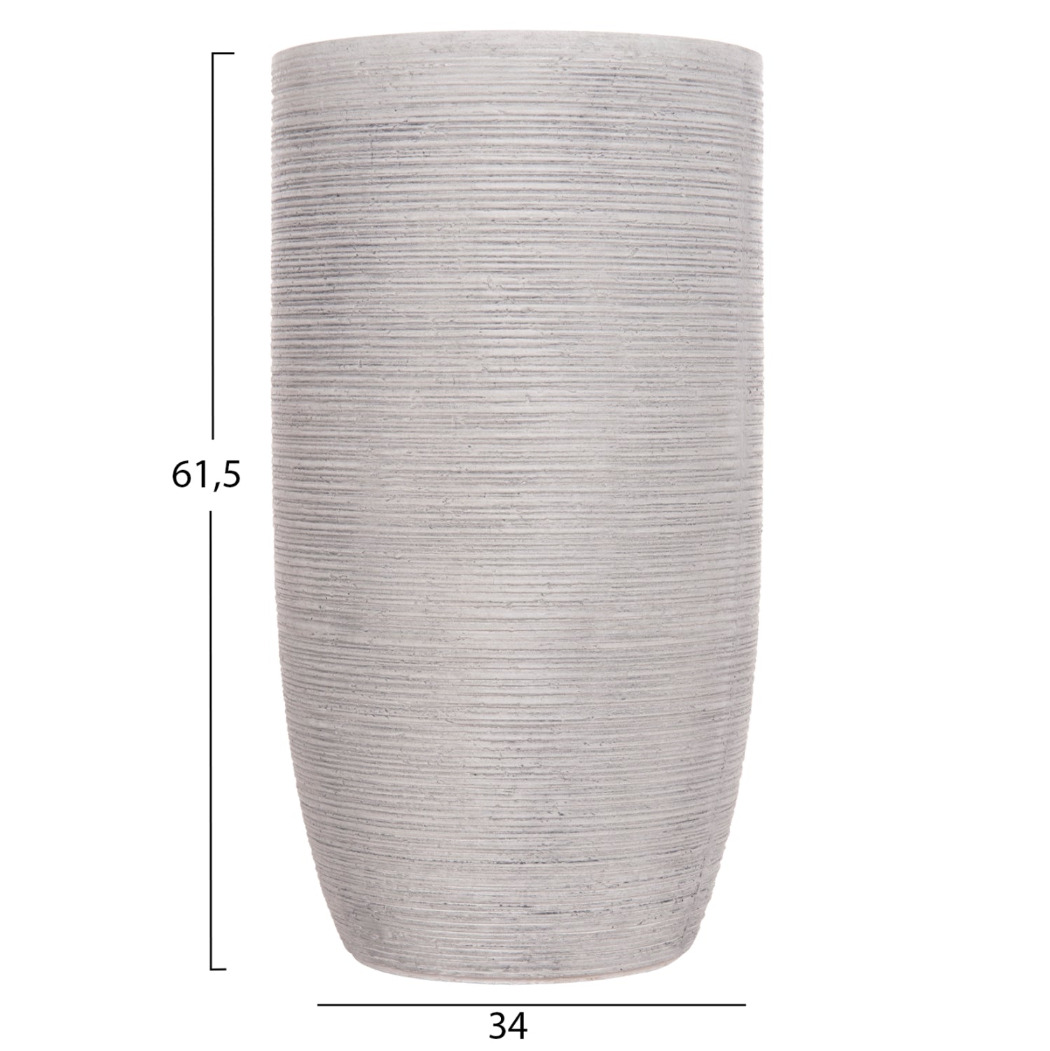 Комплект от 3 цилиндрични саксии, - цвят цимент φ42x78hcm