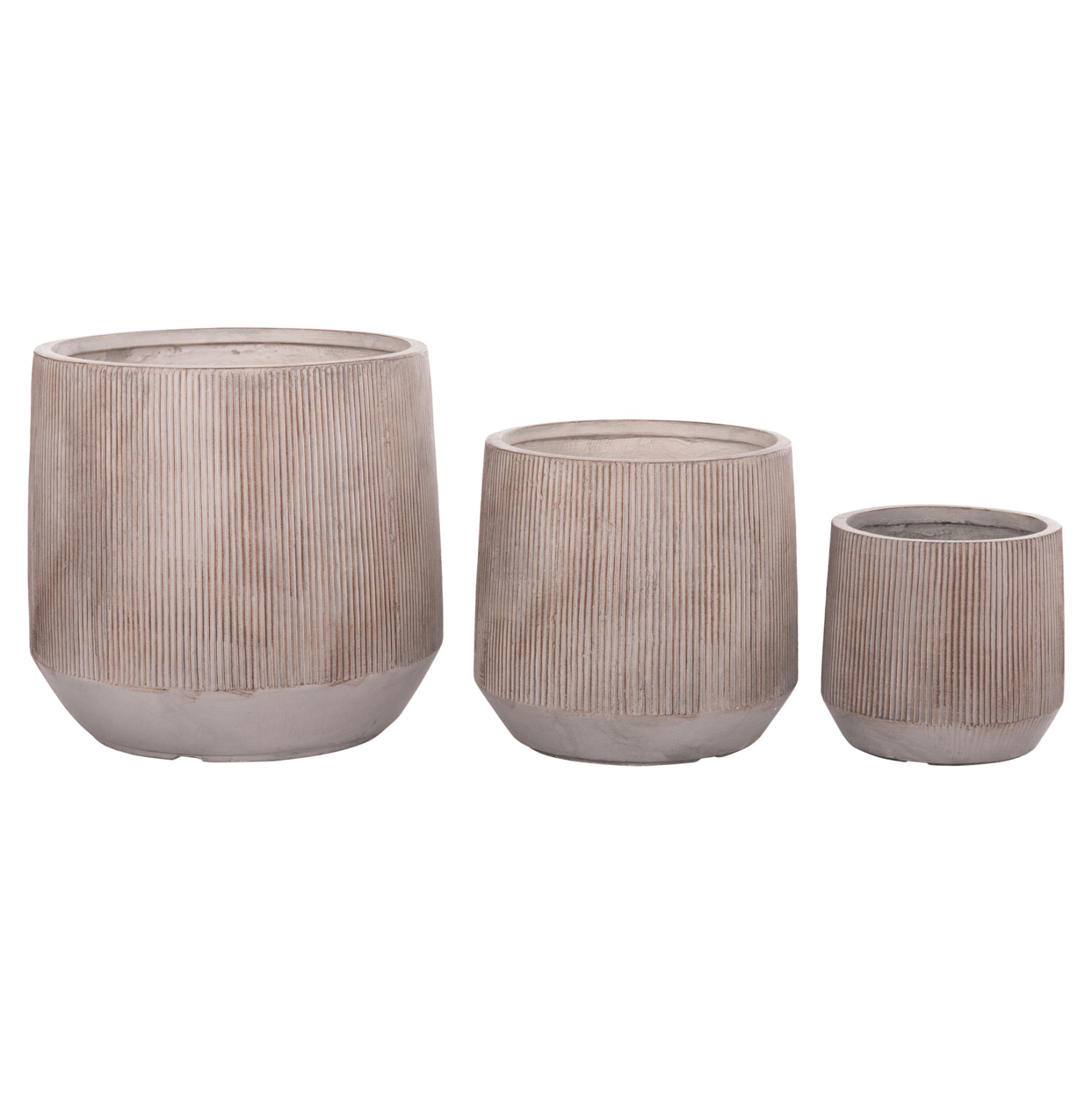 Комплект от 3 бр. кръгли GARDENER серия фиброглина-цимент цвят φ55x55h