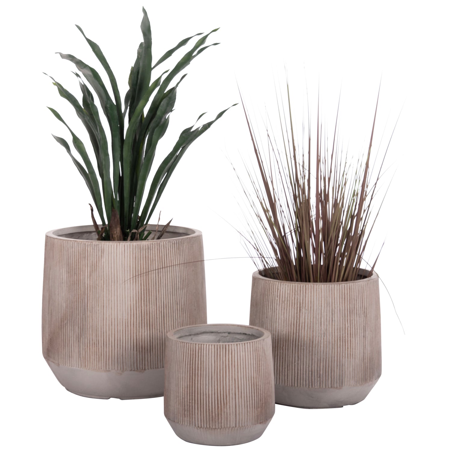 Комплект от 3 бр. кръгли  GARDENER серия фиброглина-цимент цвят φ55x55h