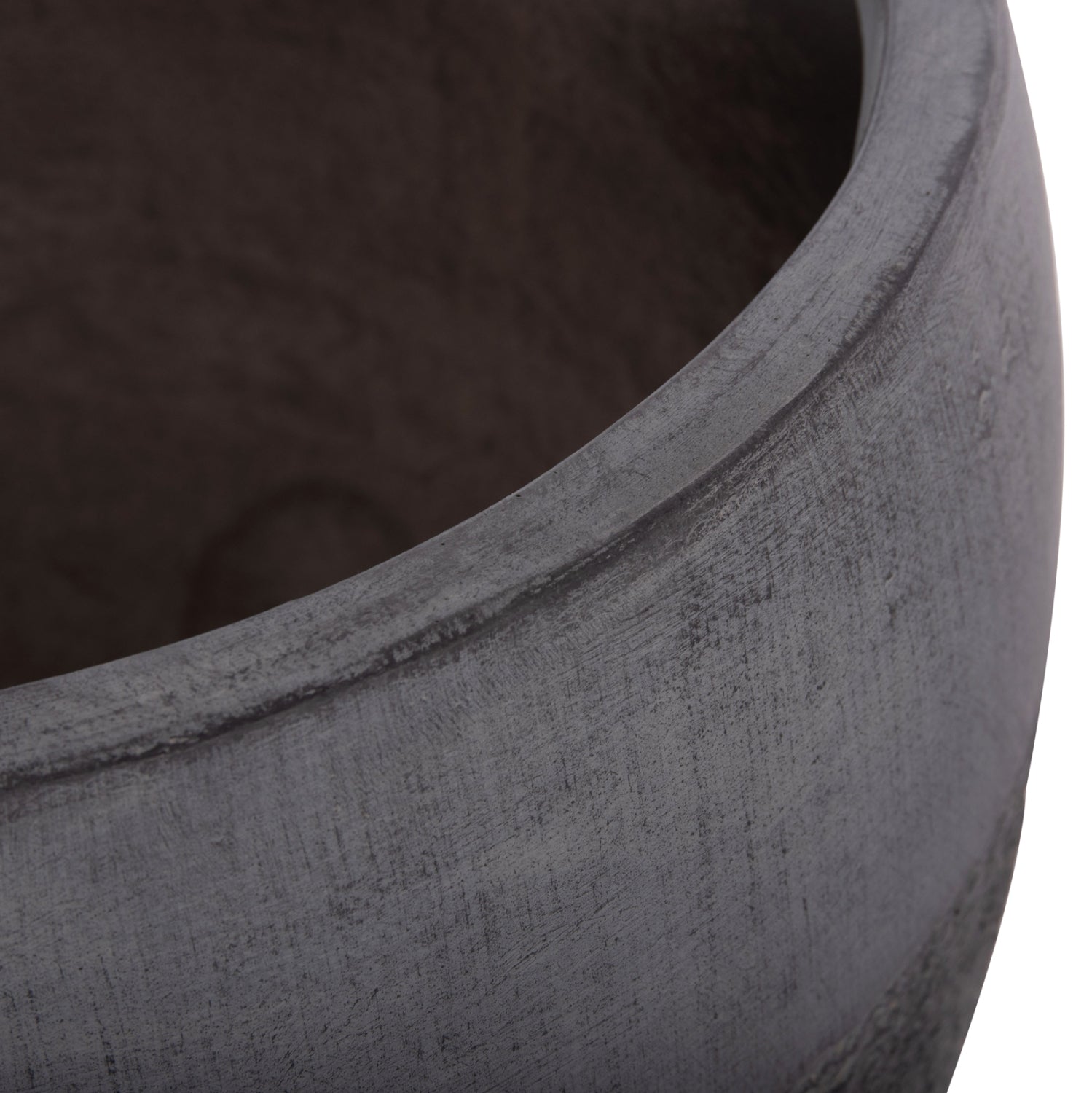 Комплект от 3 саксии за цветя GARDENER от фиброглина - в тъмен циментов цвят φ55x54всм