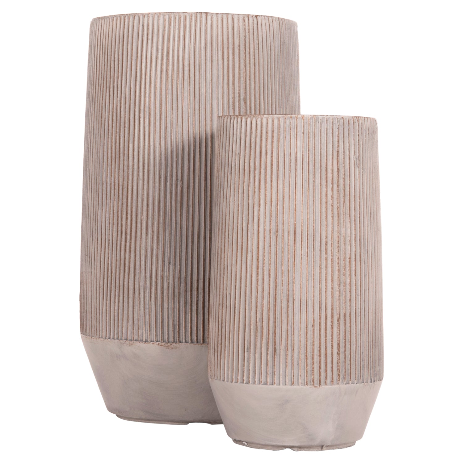 Комплект 2 саксии цвят цимент Φ35x64