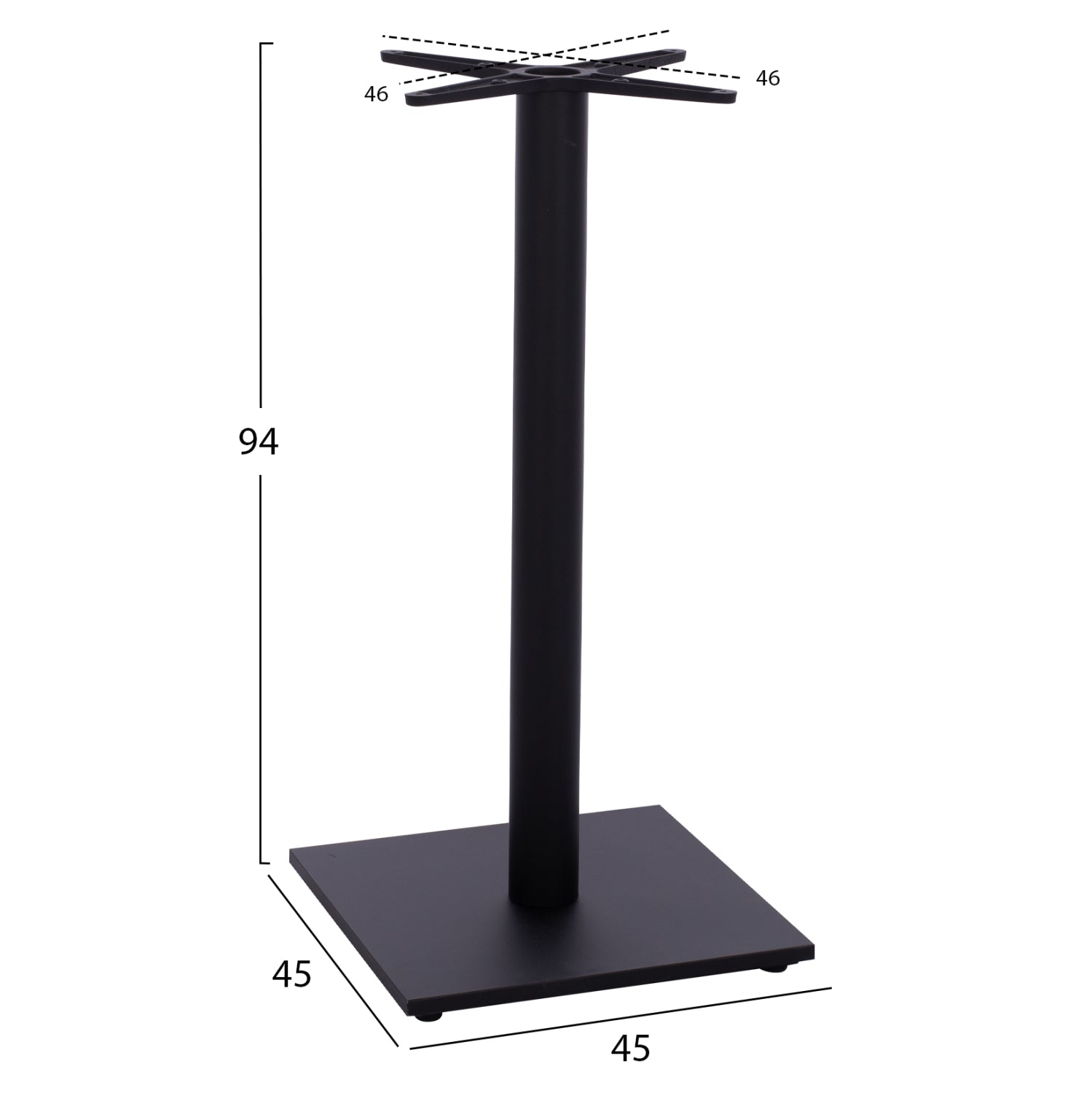 Основа за бар маса 45Χ45Χ94 -черен цвят-474