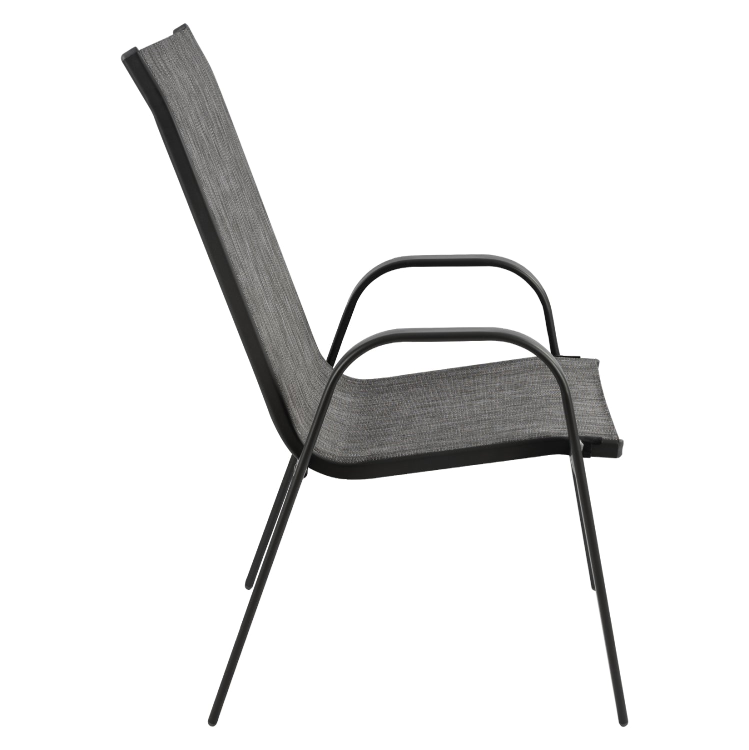 Градински стол LEON КГ5000.01 метален сив с текстил сив 54x70x93см