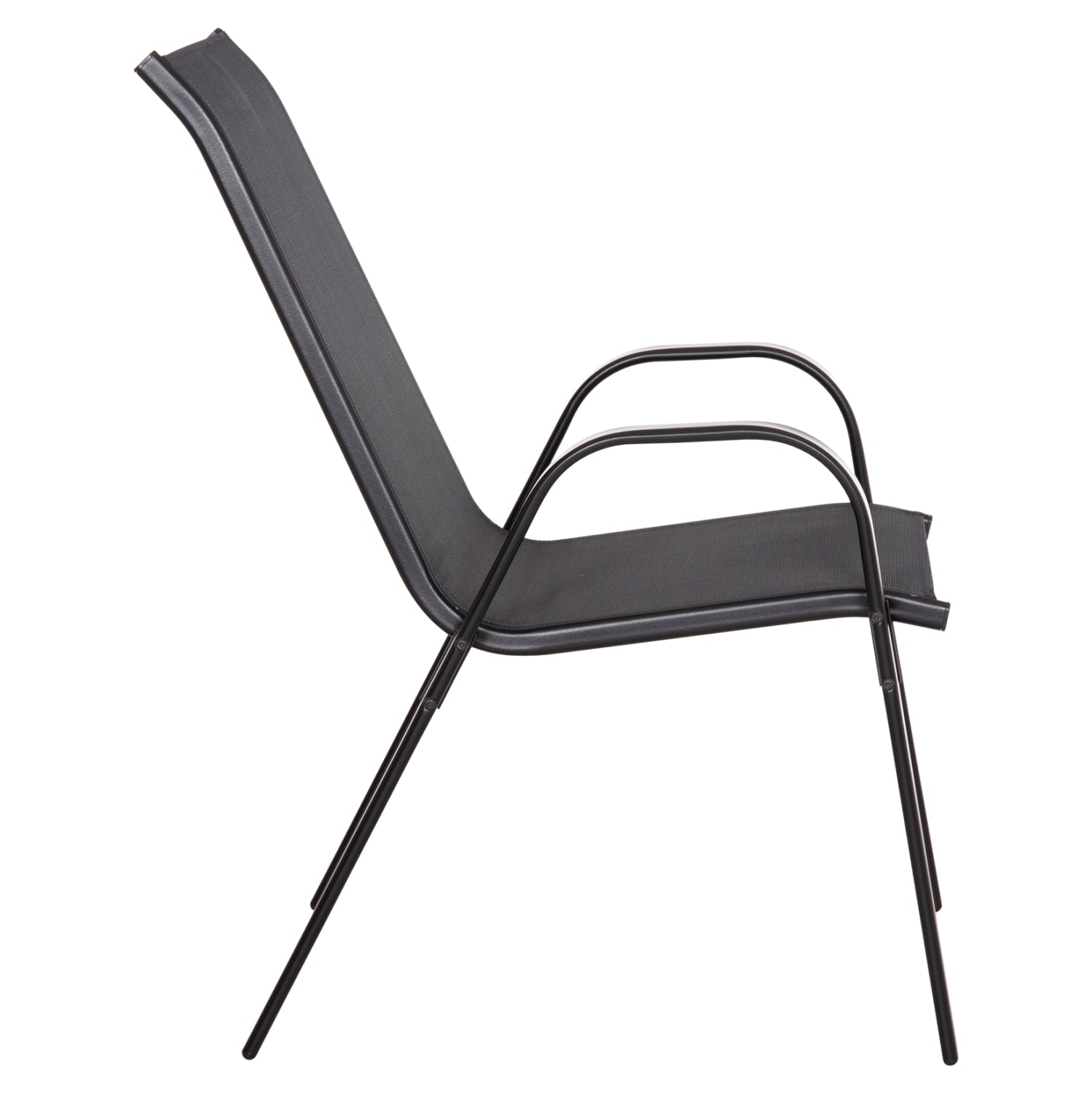 Градински стол LEON метален черен K/D 55x70x91см.