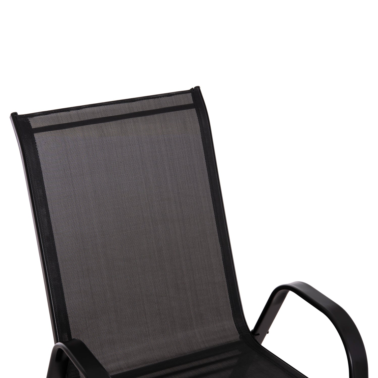 Градински стол LEON метален черен K/D 55x70x91см.