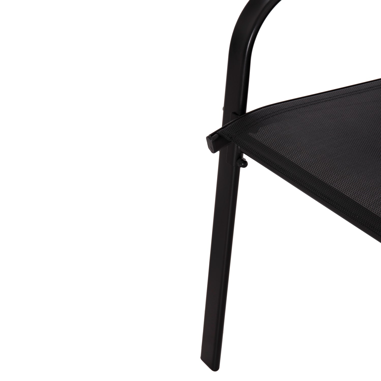 Градински стол LEON метален черен K/D 55x70x91см.