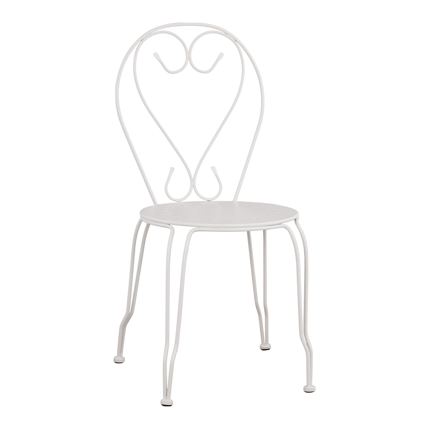 Стол метален AMORE бял цвят 42x48x90