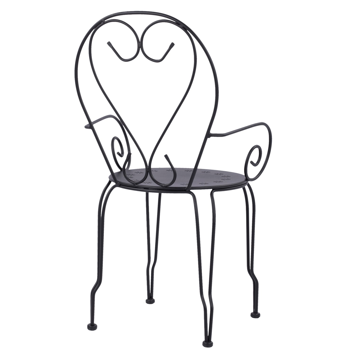 Стол метален AMORE черен цвят 49x48x90