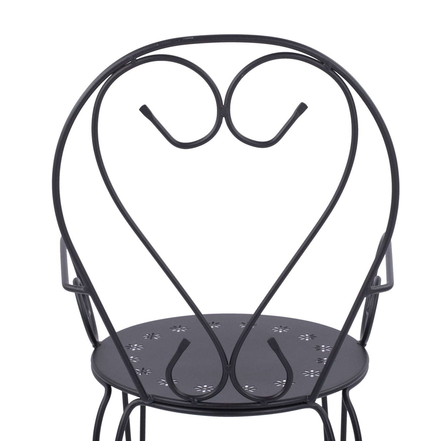 Стол метален AMORE черен цвят 49x48x90