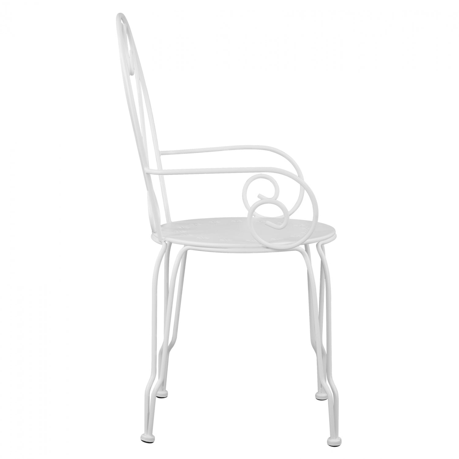 Стол метален AMORE бял цвят 49x48x90