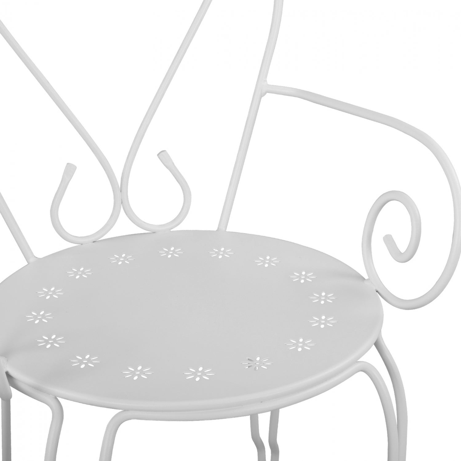 Стол метален AMORE бял цвят 49x48x90