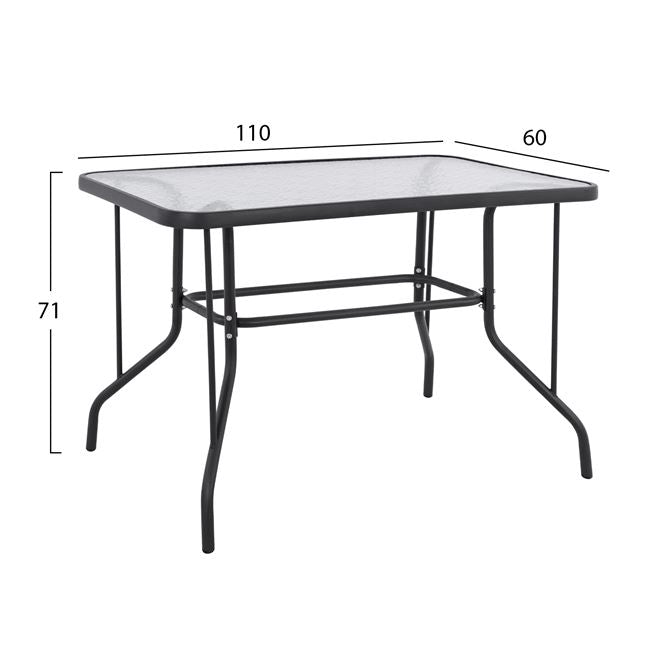 Градински комплект LAURA 5 бр с маса 110Χ60Χ71 сив цвят 10472