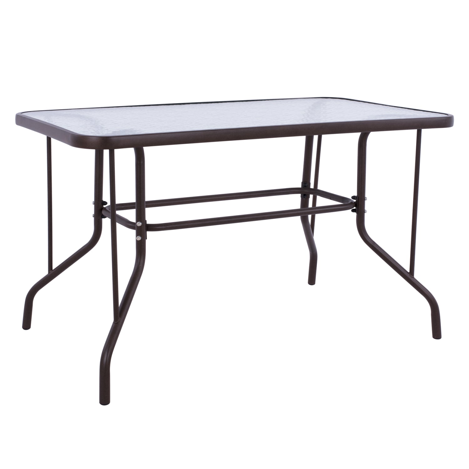 Маса Адам метал/стъкло 110х60 -кафяв цвят