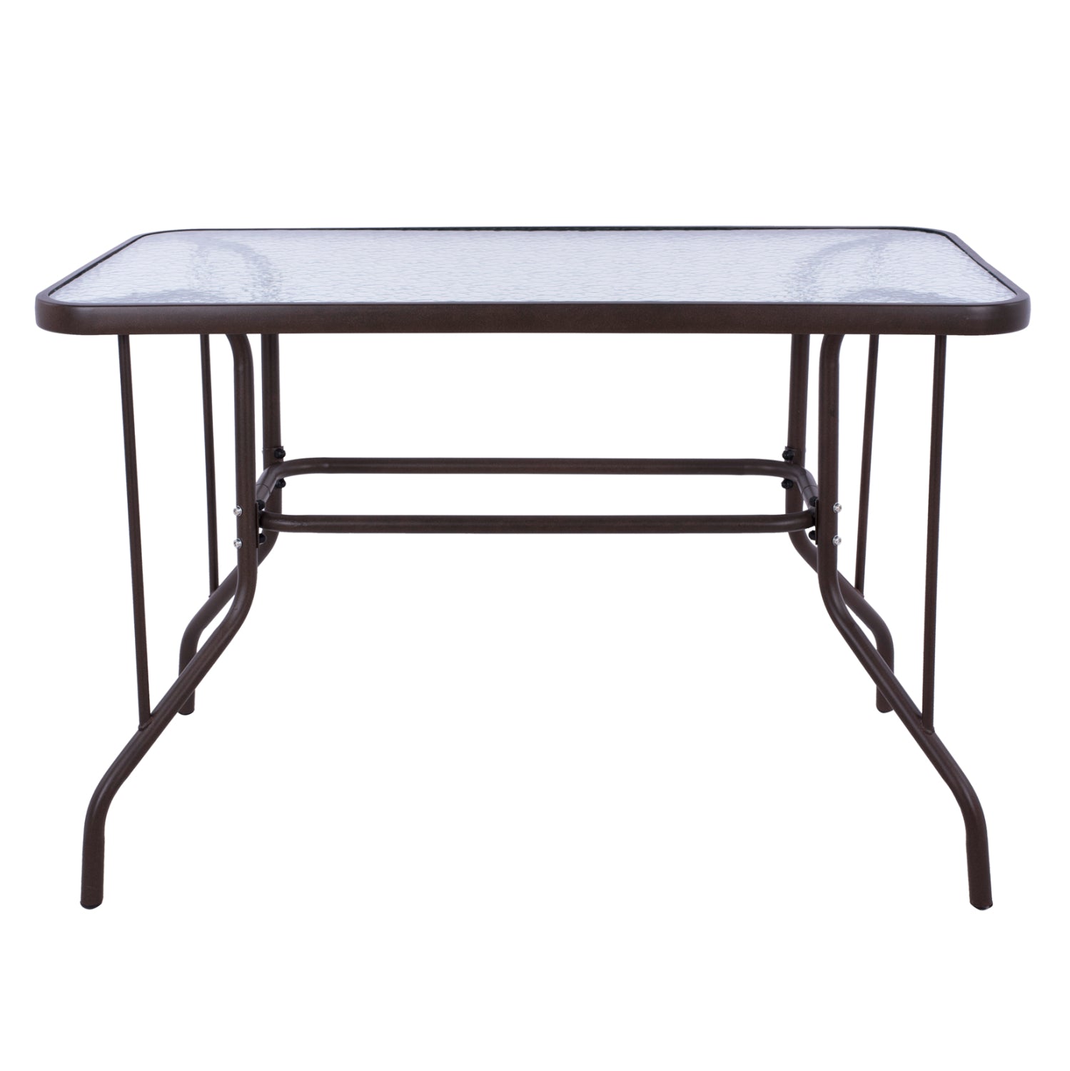 Маса Адам метал/стъкло 110х60 -кафяв цвят