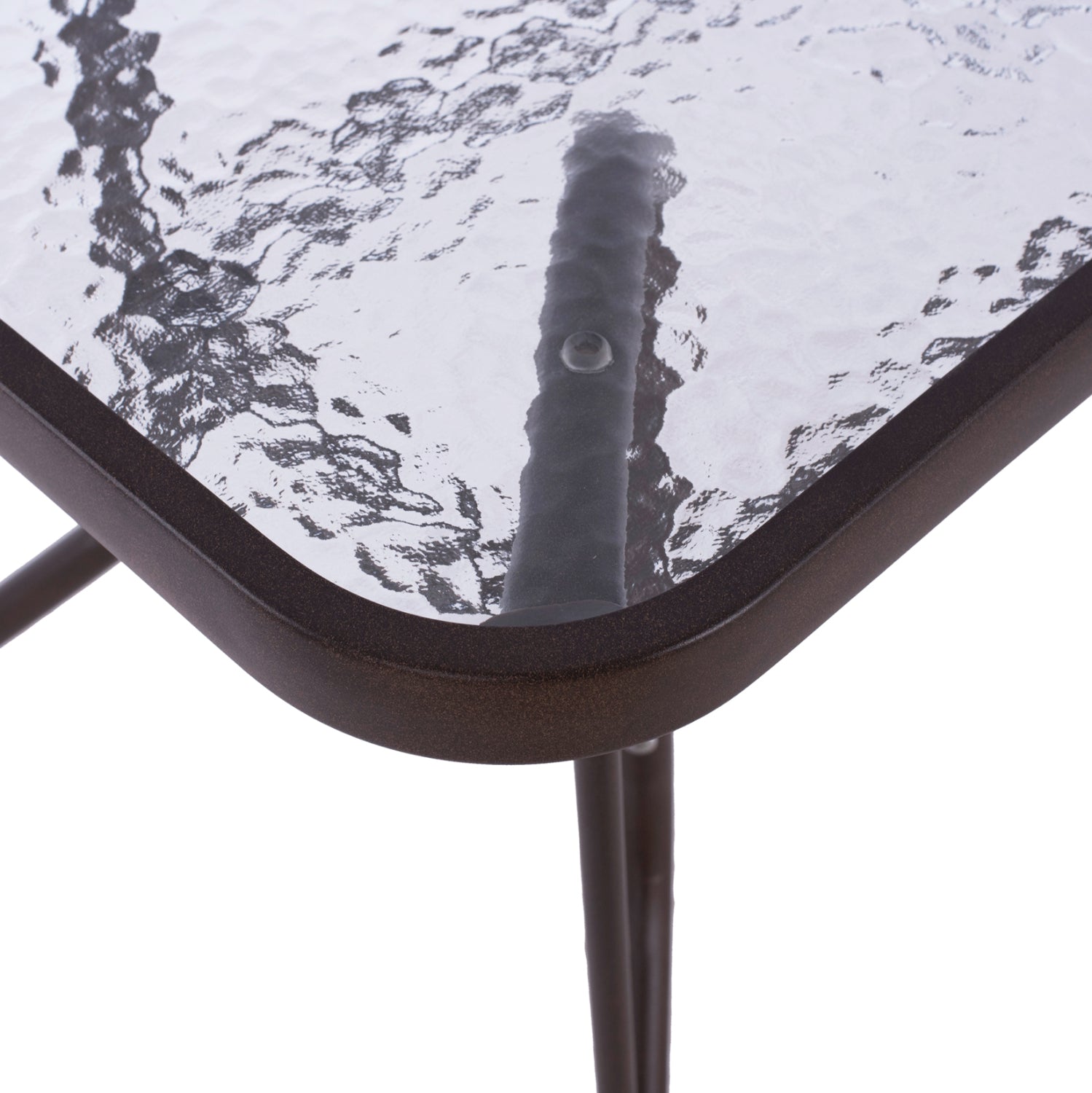 Маса Адам метал/стъкло 110х60 -кафяв цвят