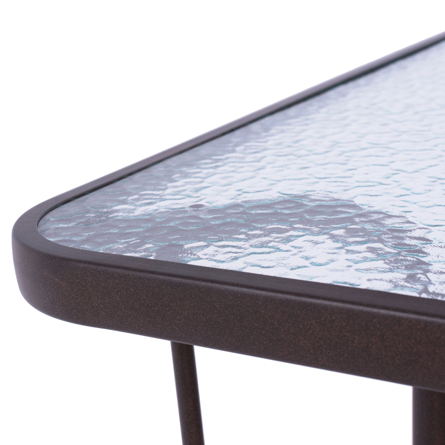 Маса Адам метал/стъкло 110х60 -кафяв цвят