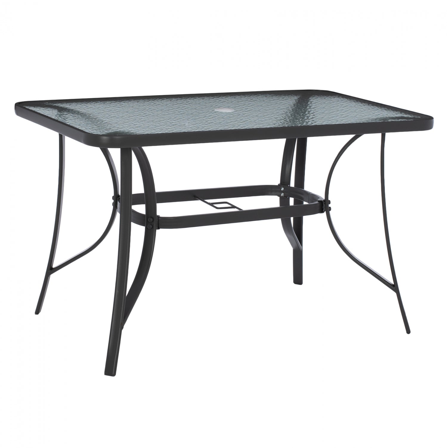 Градинска маса Браво с отвор за чадър 120х70 -сив цвят метал