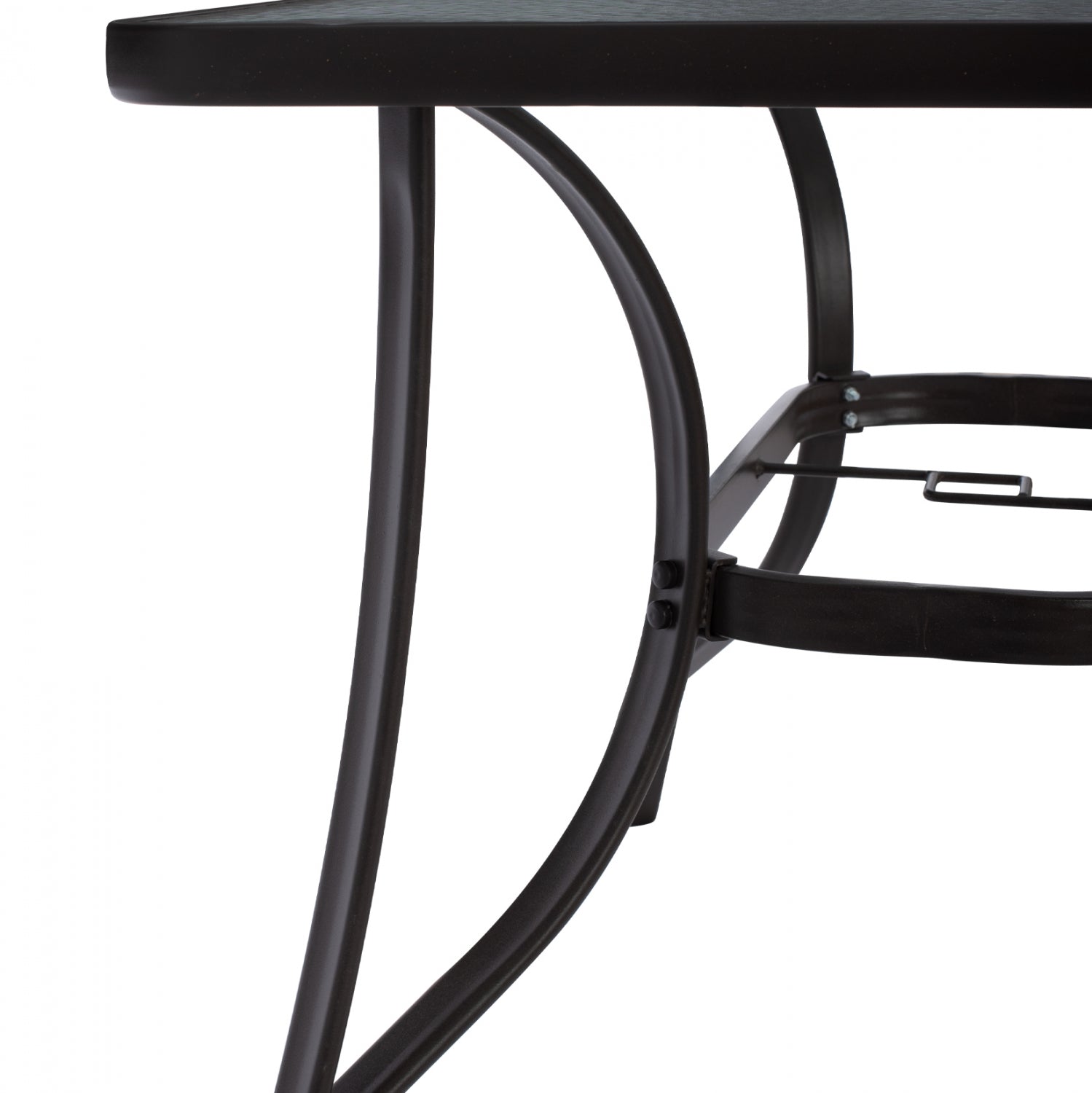 Градинска маса Браво с отвор за чадър 120х70 -кафяв цвят метал