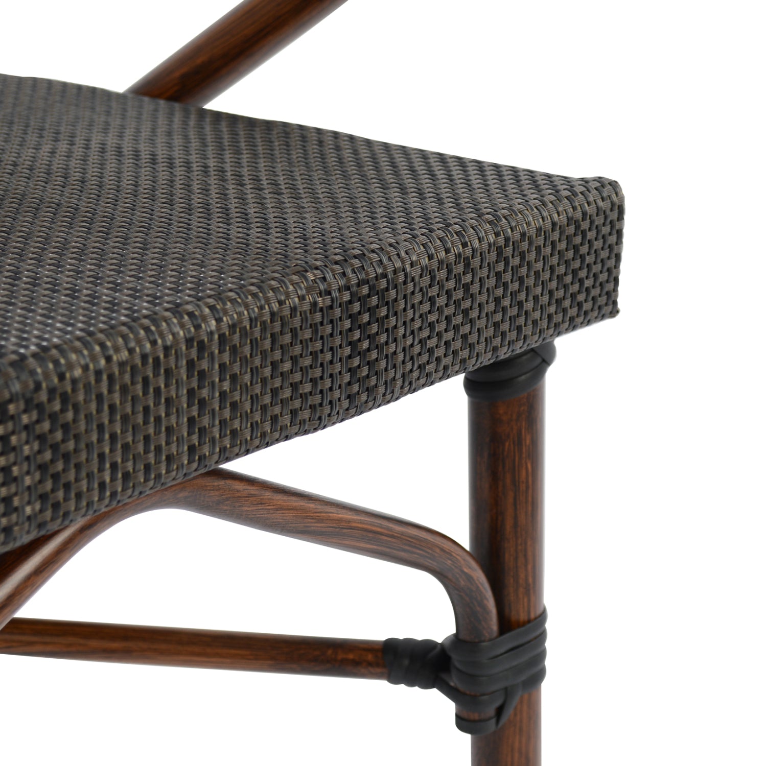 Алуминиево кресло Бамбо , кафяво с текстил 59x60x82 cm