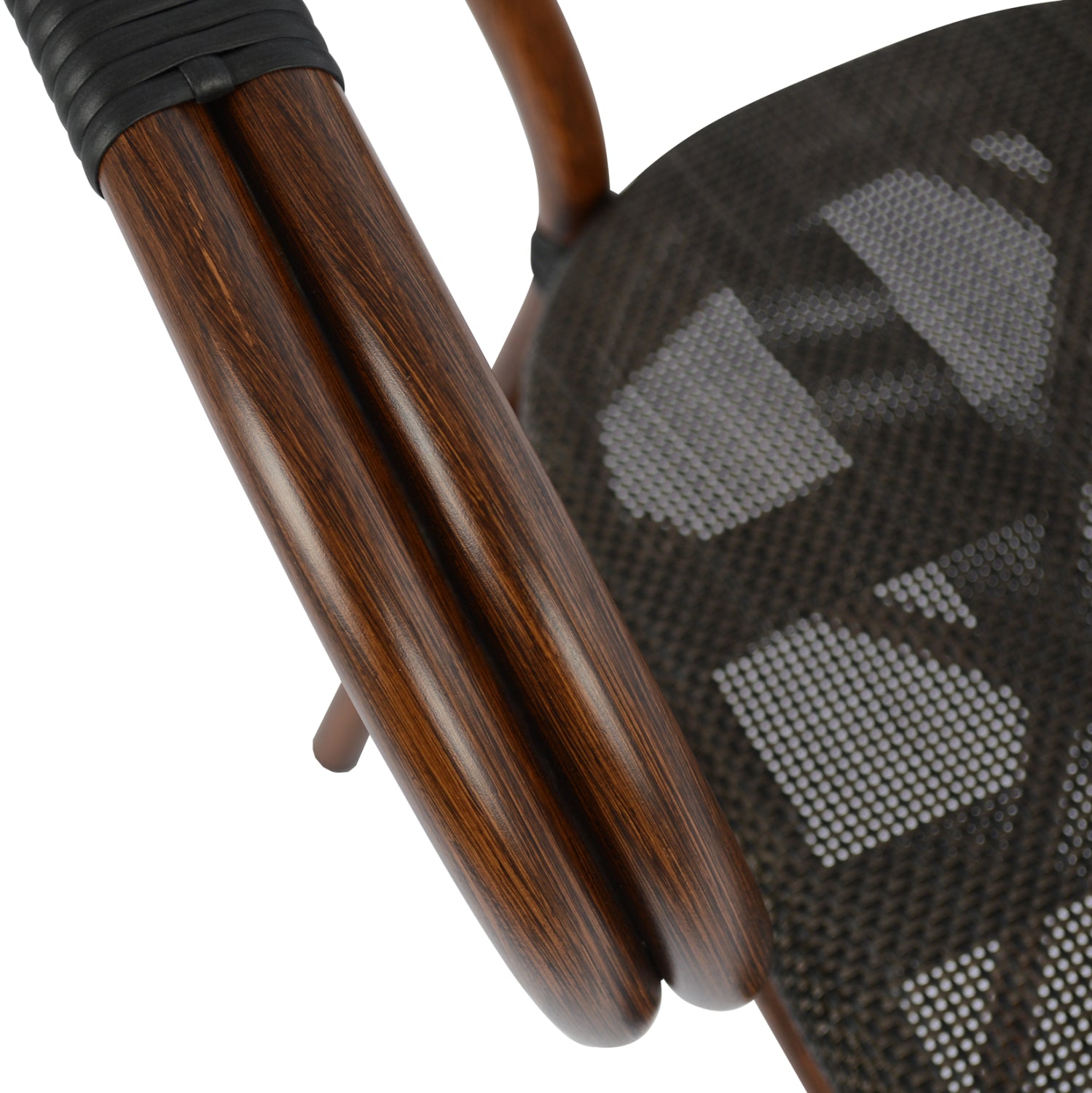 Алуминиево кресло Бамбо , кафяво с текстил 59x60x82 cm