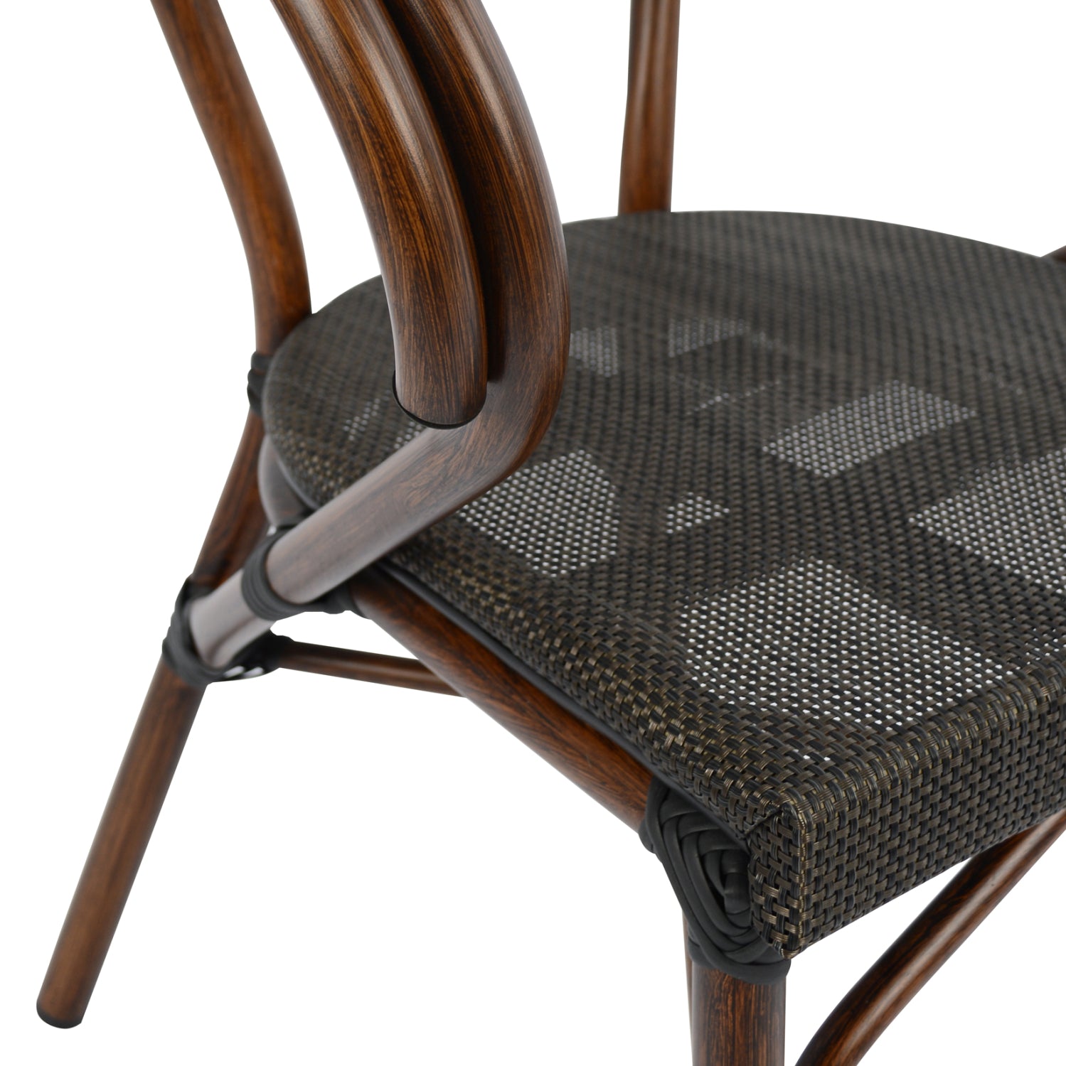 Алуминиево кресло Бамбо , кафяво с текстил 59x60x82 cm