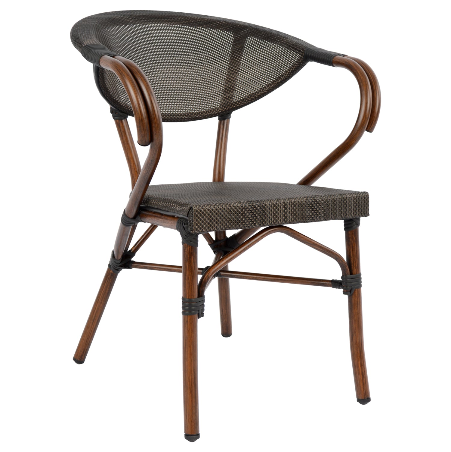 Алуминиево кресло Бамбо , кафяво с текстил 59x60x82 cm