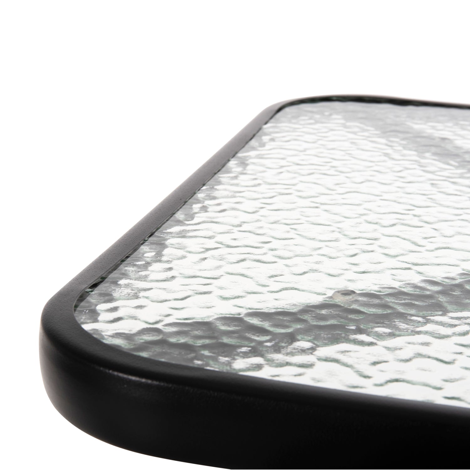 Градинска маса Фиго 60х60 -черен цвят метал със стъкло