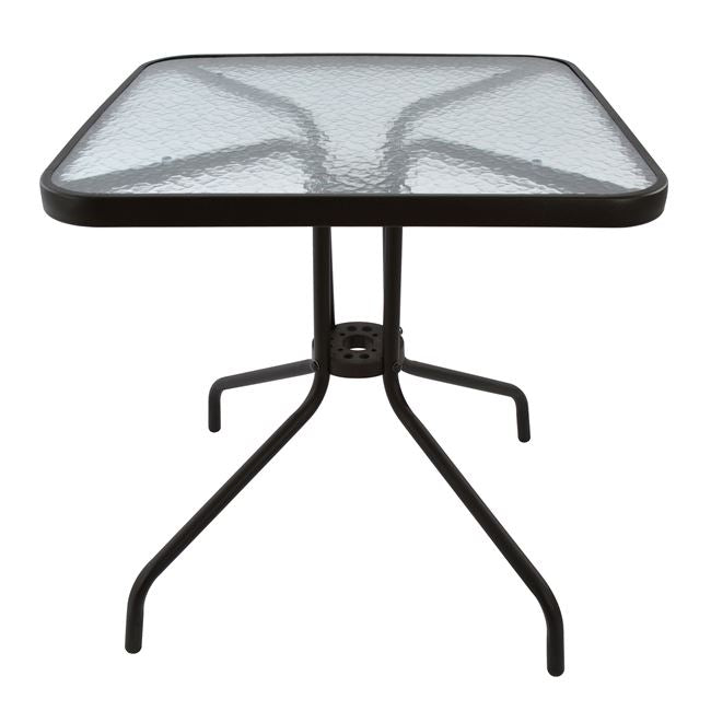 Градинска маса Фиго 70х70 метал кафяв цвят/стъкло