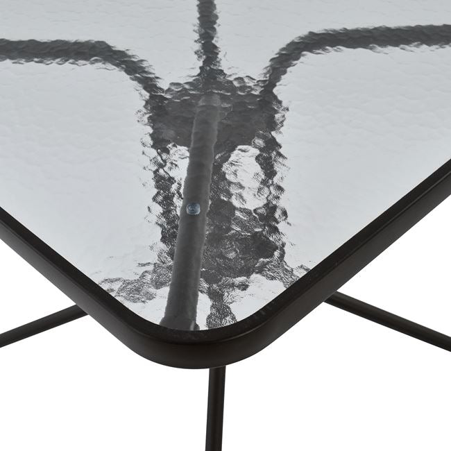 Градинска маса Фиго 70х70 метал кафяв цвят/стъкло