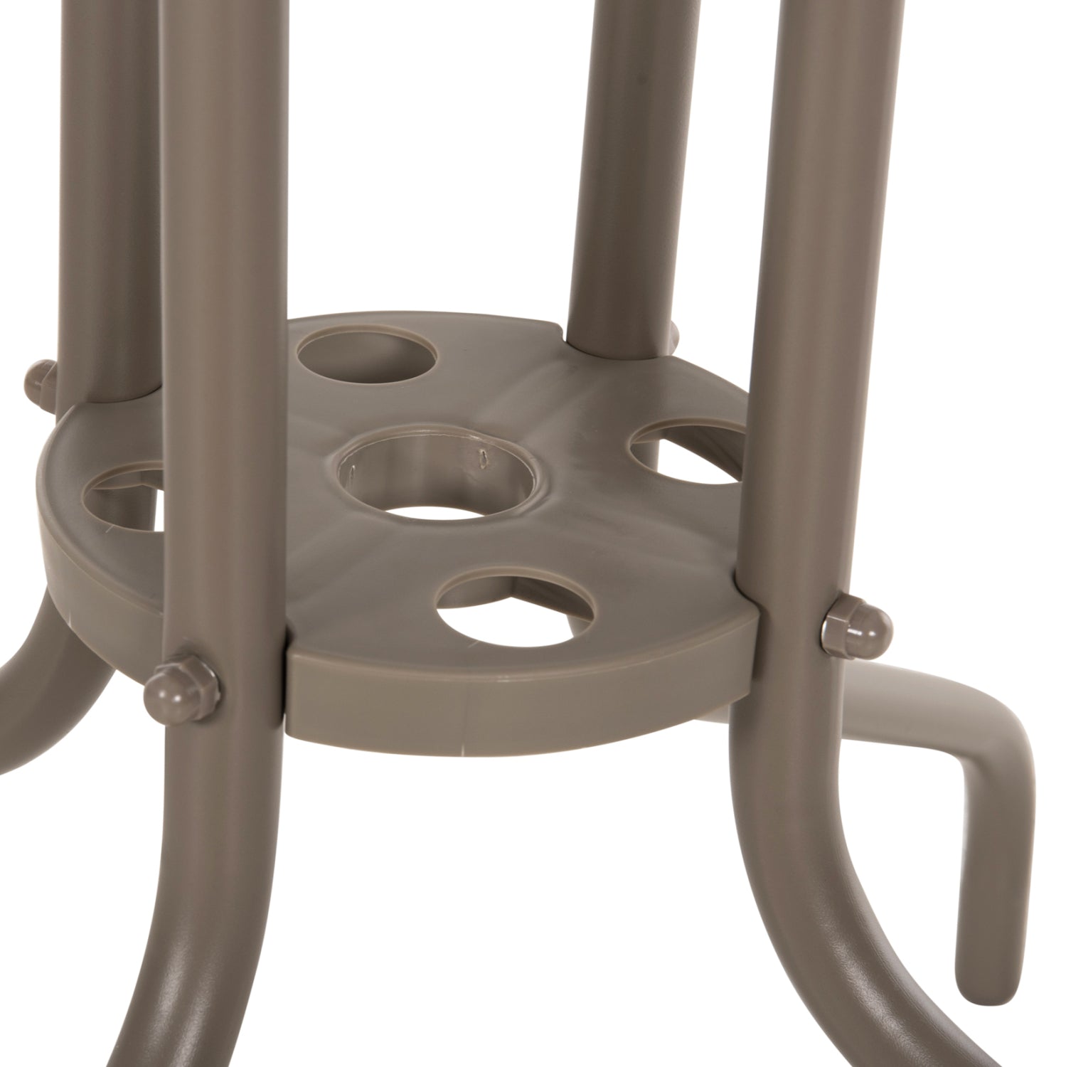 Градинска маса Figo шампанско цвят с метално-стъклена повърхност 70x70x72.5 см