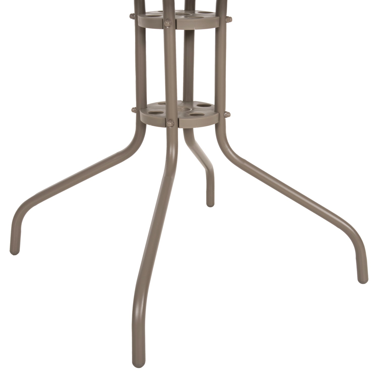 Градинска маса Figo шампанско цвят с метално-стъклена повърхност 70x70x72.5 см