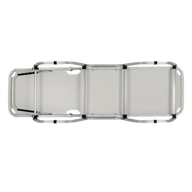 Алуминиев шезлонг Валдо -бял цвят 195x53-60x30 cm