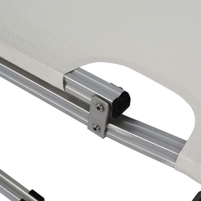 Алуминиев шезлонг Валдо -бял цвят 195x53-60x30 cm