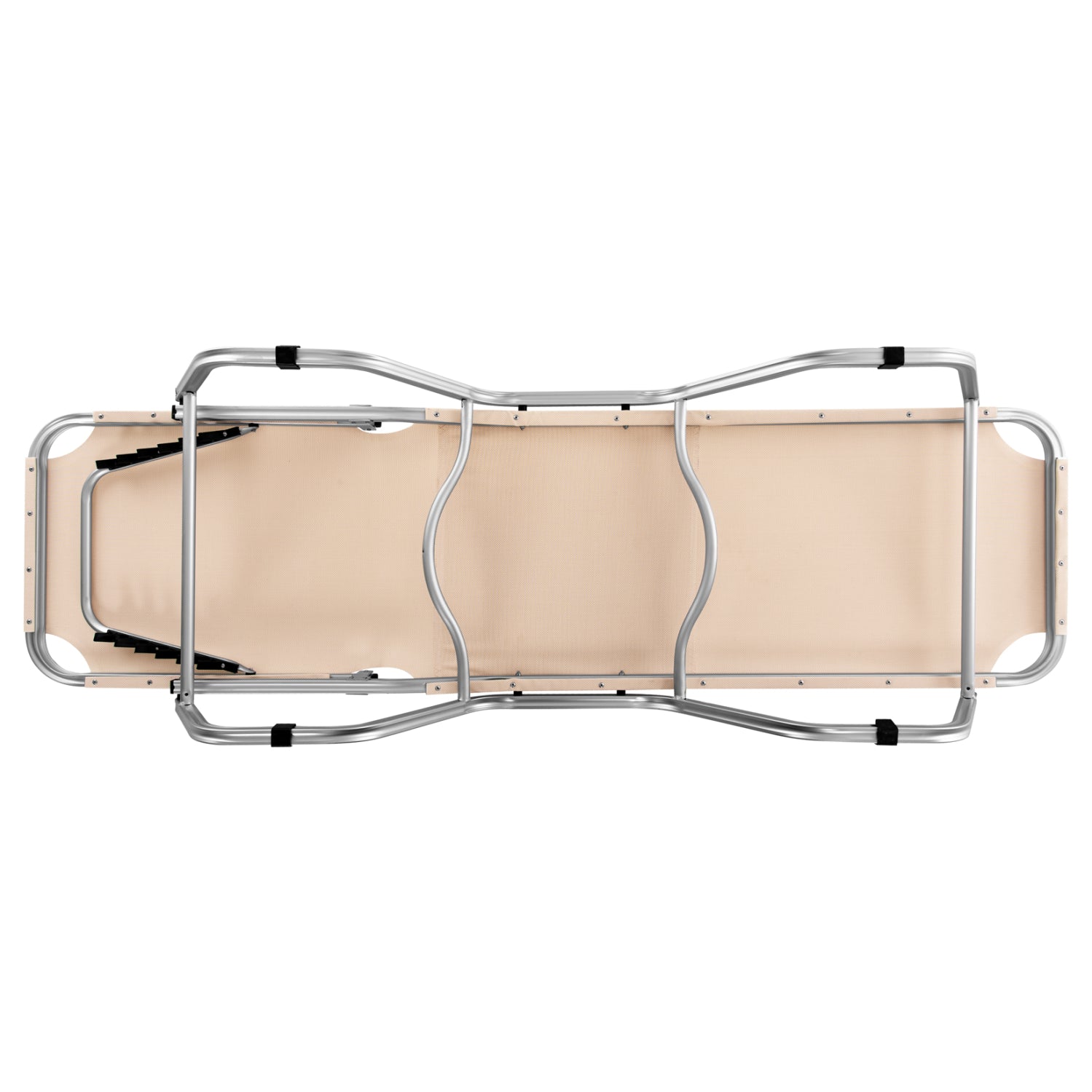 Алуминиев шезлонг Валдо -цвят крем 195x53-60x30 cm