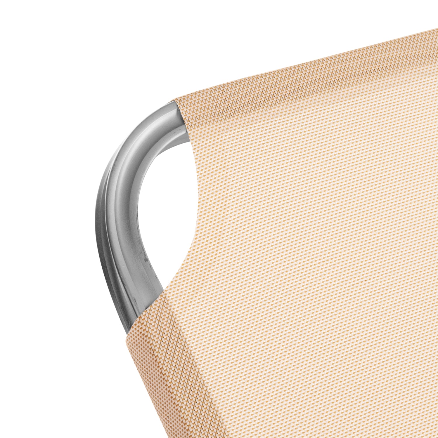 Алуминиев шезлонг Валдо -цвят крем 195x53-60x30 cm