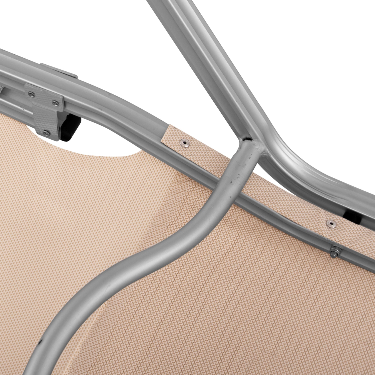 Алуминиев шезлонг Валдо -цвят крем 195x53-60x30 cm